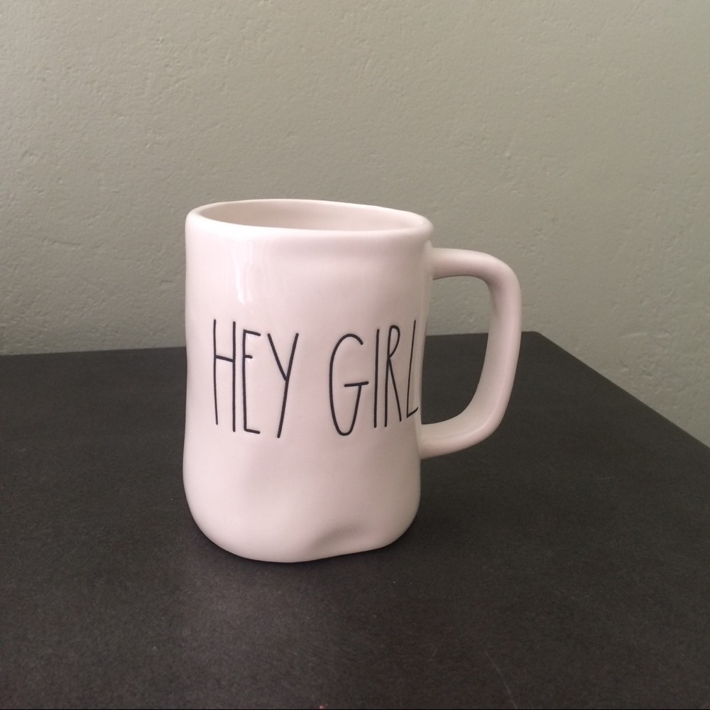Rae Dunn HEY GIRL typewriter font mug